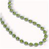 Image 2 : 33.35 ctw Peridot & Diamond Micro Pave Halo Necklace 10k White Gold - REF-664K2Y