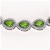 Image 3 : 33.35 ctw Peridot & Diamond Micro Pave Halo Necklace 10k White Gold - REF-664K2Y