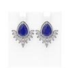 11.14 ctw Sapphire & Diamond Earrings 18K White Gold - REF-525M5G
