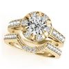 2.35 ctw Certified VS/SI Diamond 2pc Wedding Set Halo 14k Yellow Gold - REF-418M9G