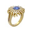 3.10 ctw Tanzanite & Diamond Ring 18K Yellow Gold - REF-199G3W