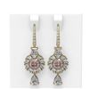 8.51 ctw Morganite & Diamond Earrings 18K Yellow Gold - REF-890W9H