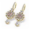 Image 3 : 8.51 ctw Morganite & Diamond Earrings 18K Yellow Gold - REF-890W9H