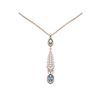 4.86 ctw Aquamarine & Diamond Necklace 18K Rose Gold - REF-245R5K