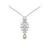 6.64 ctw Canary Citrine & Diamond Necklace 18K White Gold - REF-665R3K