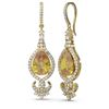 Image 2 : 6.83 ctw Canary Citrine & Diamond Earrings 18K Yellow Gold - REF-178Y2X