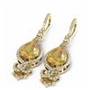 Image 3 : 6.83 ctw Canary Citrine & Diamond Earrings 18K Yellow Gold - REF-178Y2X