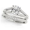 1.13 ctw Certified VS/SI Diamond 2pc Wedding Set 14k White Gold - REF-149X5A