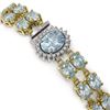 Image 2 : 20.47 ctw Aquamarine & Diamond Bracelet 14K Yellow Gold - REF-336Y4X