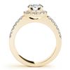 Image 2 : 1.5 ctw Certified VS/SI Diamond Halo Ring 18k Yellow Gold - REF-317W8H