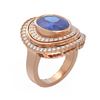 Image 1 : 6.26 ctw Tanzanite & Diamond Ring 18K Rose Gold - REF-445A5N