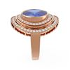 Image 2 : 6.26 ctw Tanzanite & Diamond Ring 18K Rose Gold - REF-445A5N