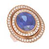 Image 3 : 6.26 ctw Tanzanite & Diamond Ring 18K Rose Gold - REF-445A5N