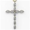 Image 1 : 2 ctw Marquise Diamond Designer Cross Necklace 18K Yellow Gold - REF-228Y2X