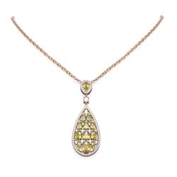 10.47 ctw Citrine & Diamond Necklace 18K Rose Gold - REF-323F6M