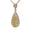 Image 3 : 10.47 ctw Citrine & Diamond Necklace 18K Rose Gold - REF-323F6M