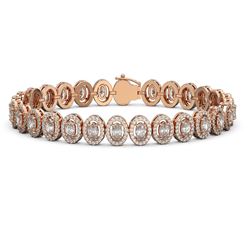 12.2 ctw Oval Cut Diamond Micro Pave Bracelet 18K Rose Gold - REF-1025M8G