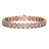 Image 1 : 12.2 ctw Oval Cut Diamond Micro Pave Bracelet 18K Rose Gold - REF-1025M8G