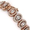 Image 3 : 12.2 ctw Oval Cut Diamond Micro Pave Bracelet 18K Rose Gold - REF-1025M8G