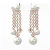 Image 2 : 5.76 ctw Diamond Designer Pearl Earrings 18K Rose Gold - REF-447W5H