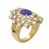 Image 1 : 6.12 ctw Sapphire & Diamond Ring 18K Yellow Gold - REF-281M3G
