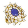 Image 3 : 6.12 ctw Sapphire & Diamond Ring 18K Yellow Gold - REF-281M3G