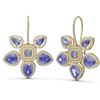 Image 2 : 23.02 ctw Tanzanite Diamond Earrings 18K Yellow Gold - REF-890G9W