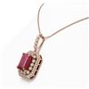 Image 3 : 11.99 ctw Certified Ruby & Diamond Victorian Necklace 14K Rose Gold - REF-257Y8X