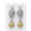 Image 1 : 3.62 ctw Diamond & Pearl Earrings 18K White Gold - REF-302M2G