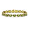 Image 1 : 13.87 ctw Peridot & Diamond Micro Pave Halo Bracelet 10k Yellow Gold - REF-263F6M