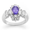 Image 1 : 1.76 ctw Tanzanite & Diamond Ring 18k White Gold - REF-90H5R