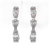 Image 2 : 4.2 ctw Mix Cut Diamonds Designer Earrings 18K White Gold - REF-715F5M