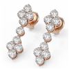 Image 1 : 2.34 ctw Diamond Designer Earrings 18K Rose Gold - REF-223K8Y