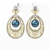 Image 2 : 6.5 ctw Mixed Cut Diamond with Pearl Earrings 18K Yellow Gold - REF-783F3M