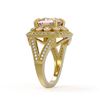 Image 3 : 5.82 ctw Certified Morganite & Diamond Victorian Ring 14K Yellow Gold - REF-212W4H