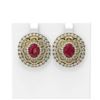 Image 1 : 13.01 ctw Ruby & Diamond Earrings 18K Yellow Gold - REF-527H3R