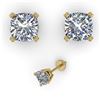 Image 1 : 1.06 ctw Cushion VS/SI Diamond Stud Designer Earrings 14k Yellow Gold - REF-121F5M