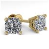 Image 2 : 1.06 ctw Cushion VS/SI Diamond Stud Designer Earrings 14k Yellow Gold - REF-121F5M