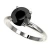 Image 1 : 2.59 ctw Fancy Black Diamond Solitaire Engagment Ring 10k White Gold - REF-57N8F