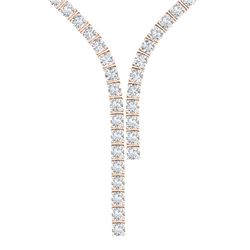 25 ctw Certified VS/SI Diamond Necklace 18K Rose Gold - REF-1770M2G