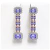 Image 1 : 11.26 ctw Tanzanite & Diamond Earrings 14K Rose Gold - REF-292Y4X