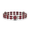 Image 2 : 34.17 ctw Ruby & Diamond Bracelet 14K White Gold - REF-269F2M