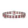 Image 1 : 17.79 ctw Tourmaline & Diamond Bracelet 14K White Gold - REF-305W3H