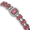 Image 3 : 17.79 ctw Tourmaline & Diamond Bracelet 14K White Gold - REF-305W3H