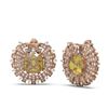 Image 2 : 14.01 ctw Canary Citrine & Diamond Earrings 18K Rose Gold - REF-360H2R