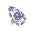 Image 3 : 9.93 ctw Tanzanite & Diamond Ring 18K White Gold - REF-318M2G