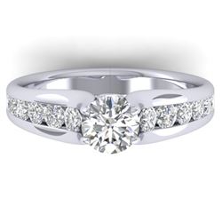 1.37 ctw Certified VS/SI Diamond Solitaire Ring 14k White Gold - REF-203G3W