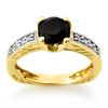 Image 1 : 1.85 ctw VS Black & White Diamond Ring 14k Yellow Gold - REF-92A2N