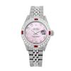 Image 2 : Rolex Men's Stainless Steel, QuickSet, Diam Dial & Diam/Ruby Bezel - REF-557N5A