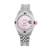 Image 2 : Rolex Men's Stainless Steel, QuickSet, Diam Dial & Diam/Ruby Bezel - REF-557N5A